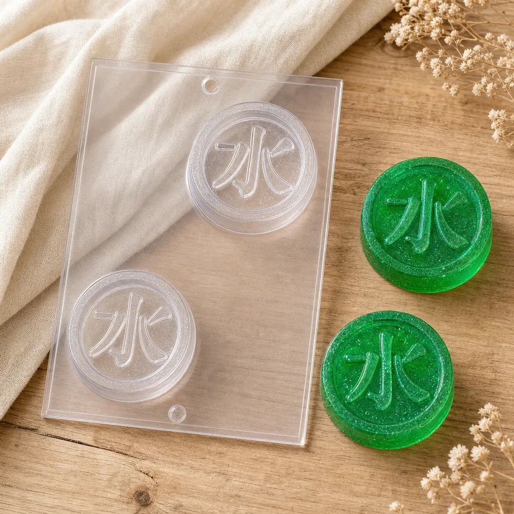 Chinese Water Sign Round PVC Soap Mould