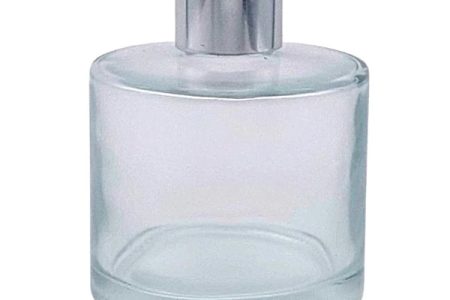Glass Diffuser Bottle  150ml Round with silver lid & Plug -no reeds