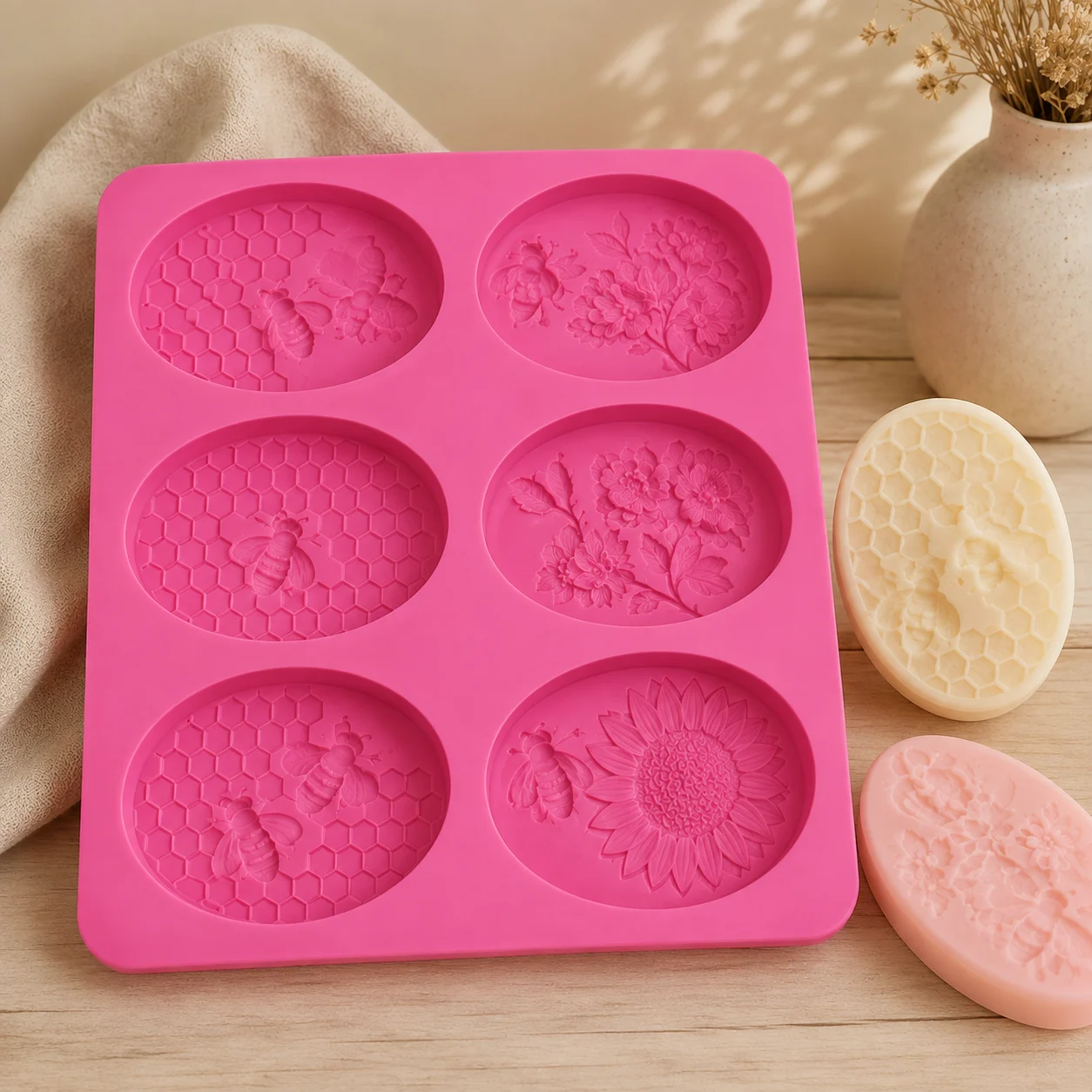 Oval Bee Mould (6 x Soap)