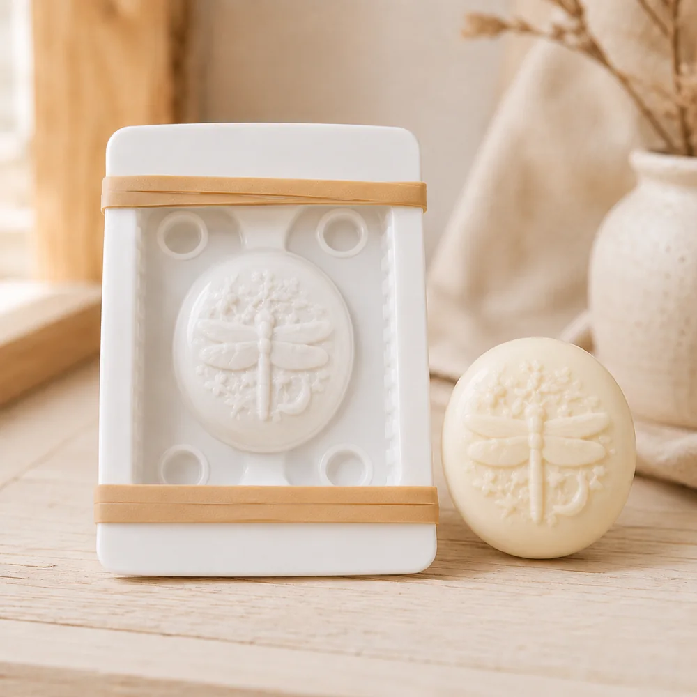 Imported 3D Round Dragonfly and Stars Mould 125g