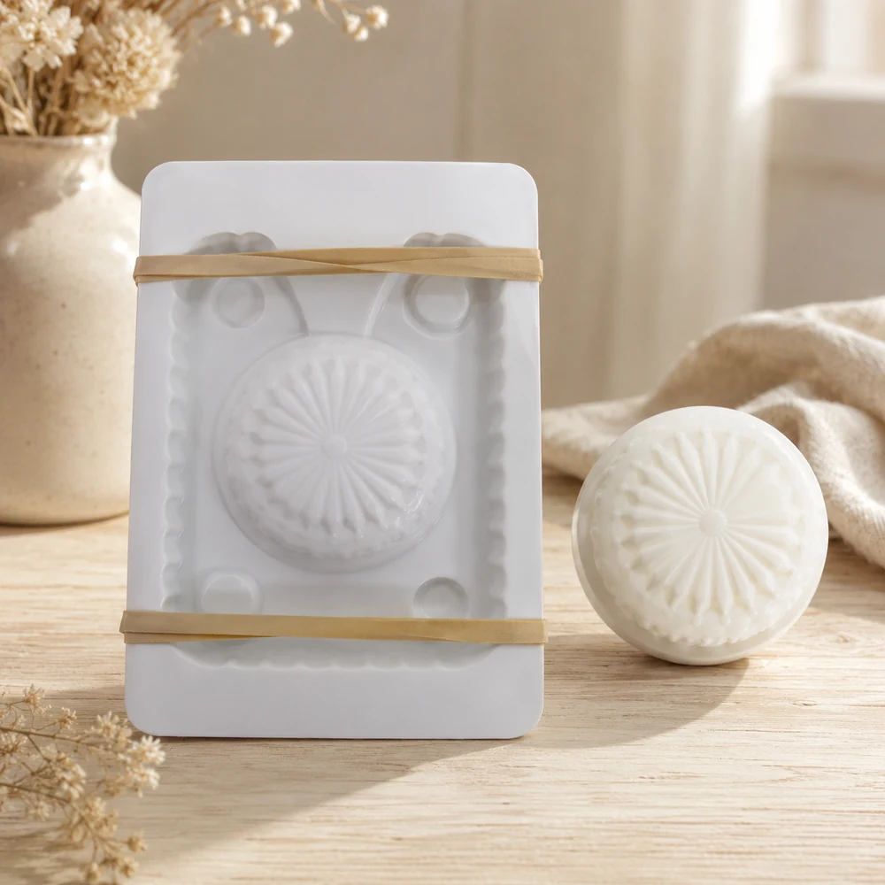 3D Round Sunburst soap mould