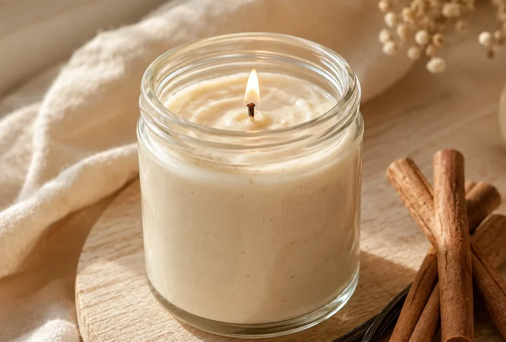 Handmade Cinnamon and Vanilla Body Butter Candle - The Soap Barn