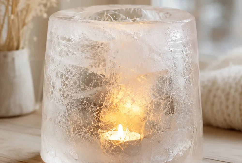 Handmade Ice Lantern Candle - The Soap Barn