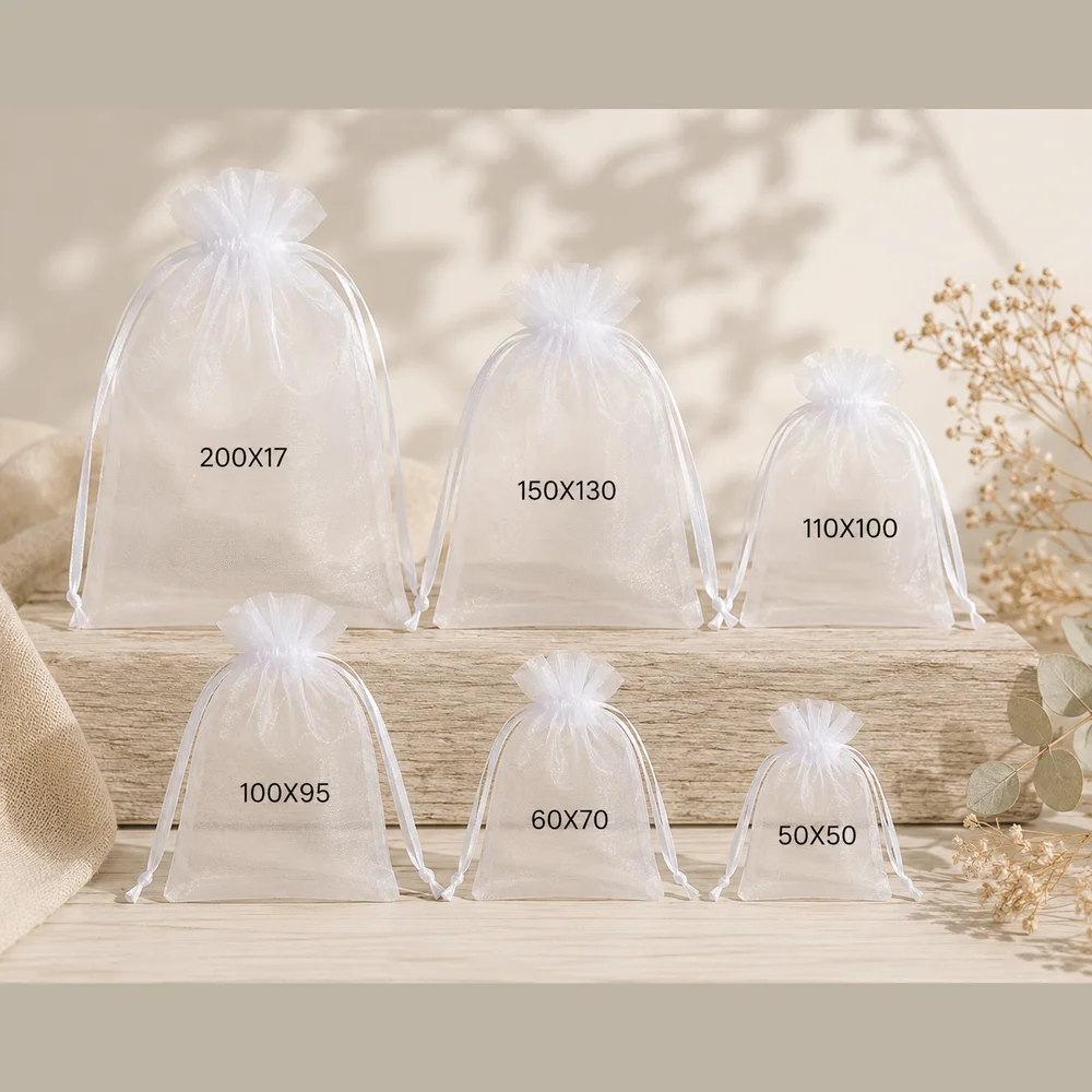 White Organza Bags (10)