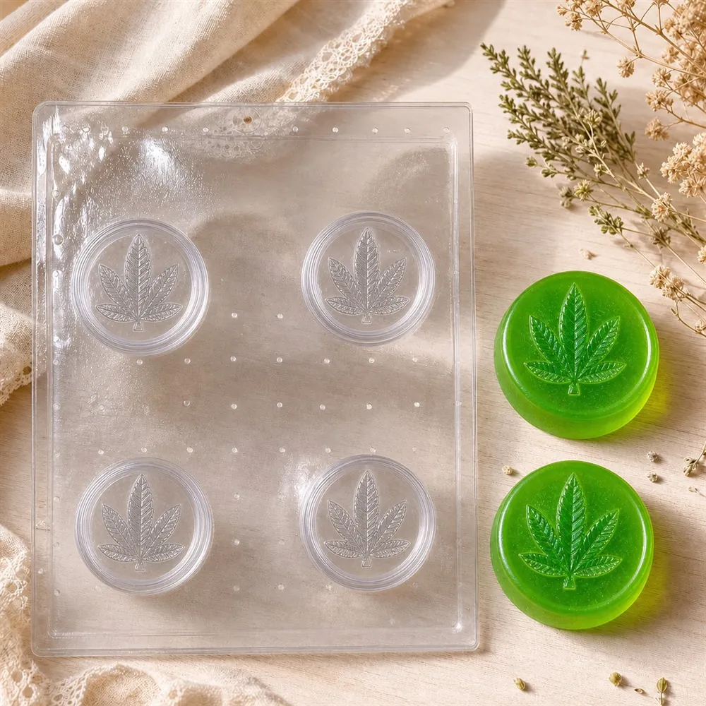 Cannabis Leaf Round PVC Soap Mould
