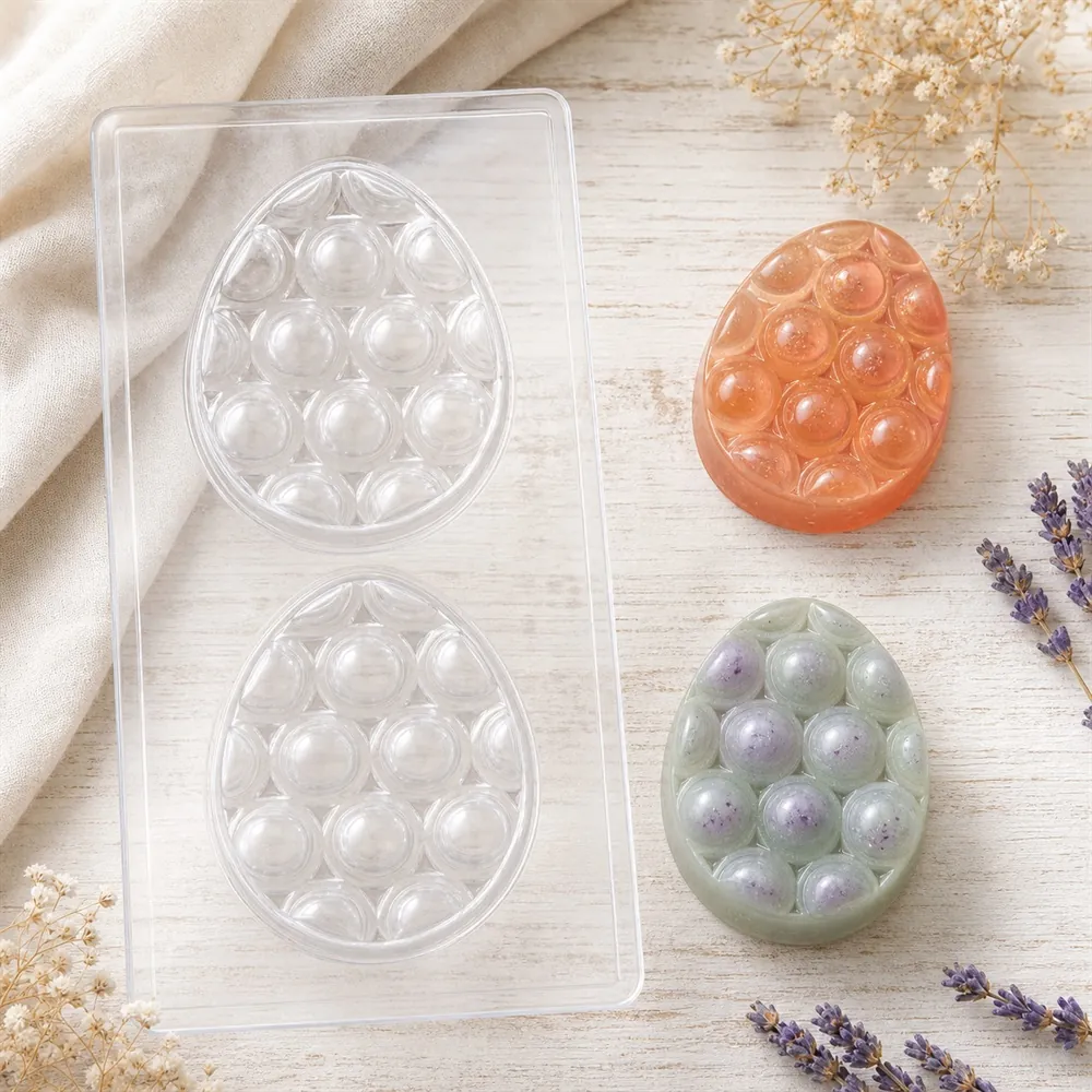 Egg Shape Massage Bar PVC Soap Mould, 100g (SB-56)