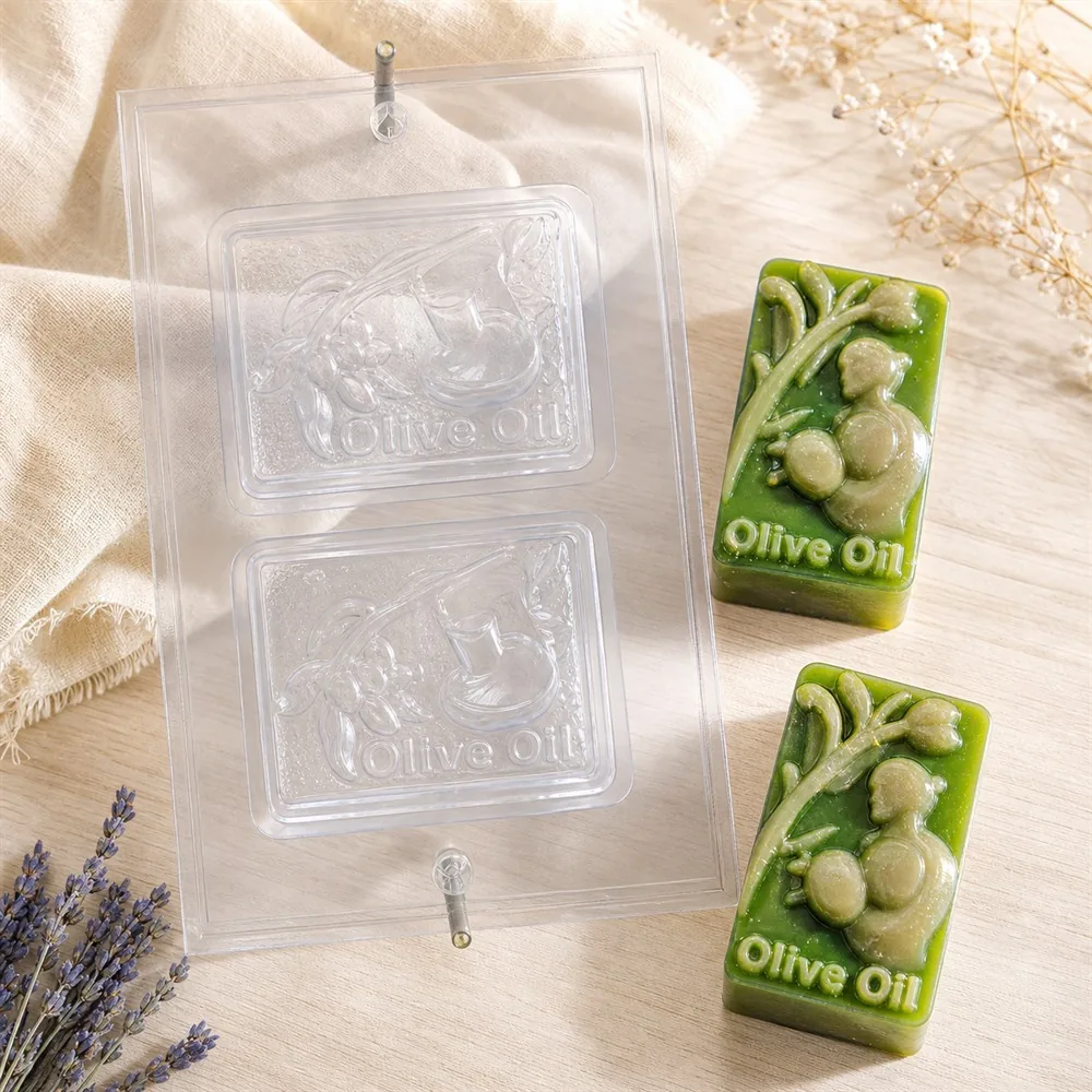 Rectangular olive oil PVC soap mould for making 100g handmade soap bars
