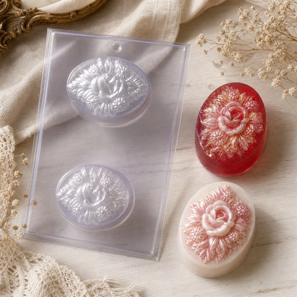 Oval Cameo Rose PVC Soap Mould