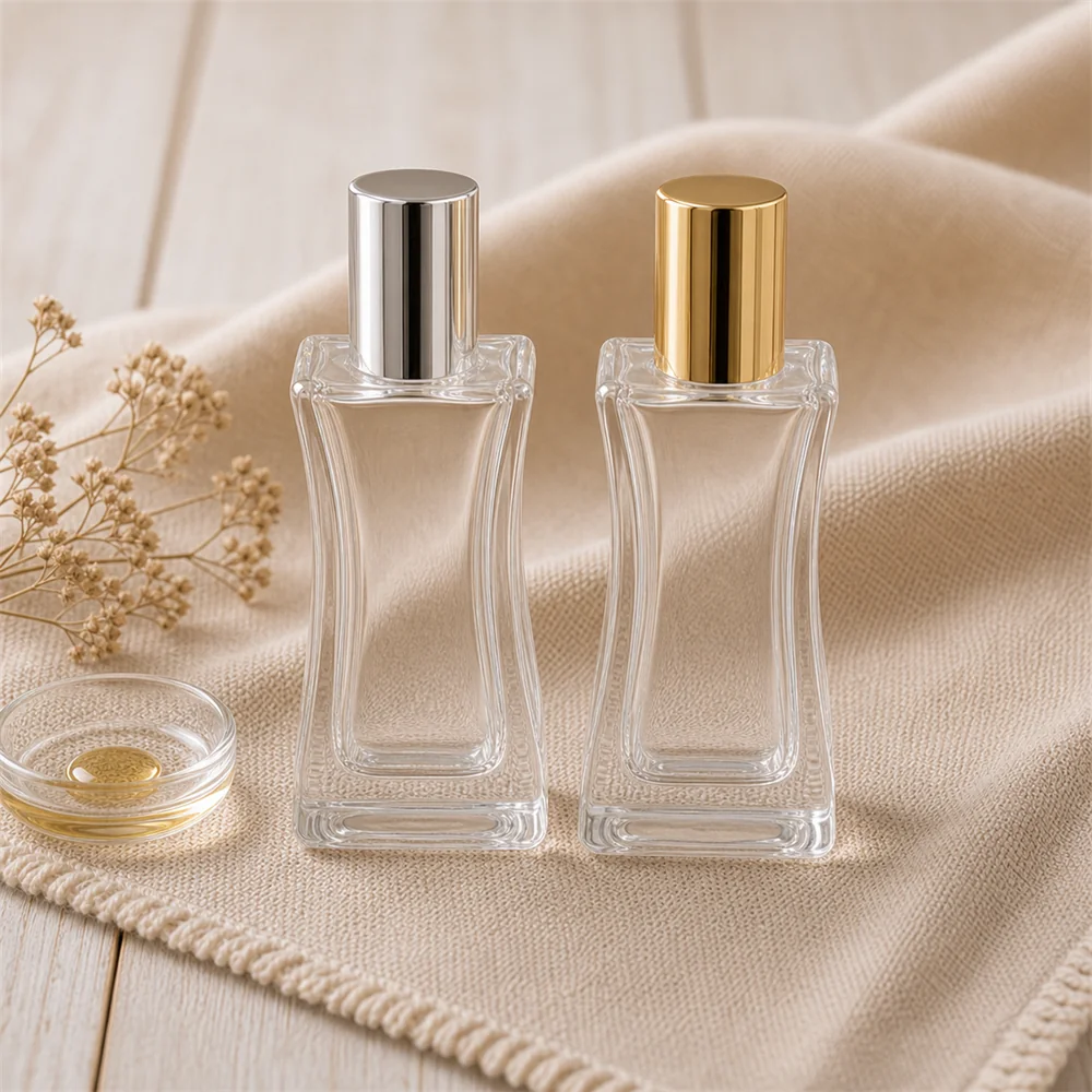 Perfume Bottle - Waisted (Gold/Silver Lid)
